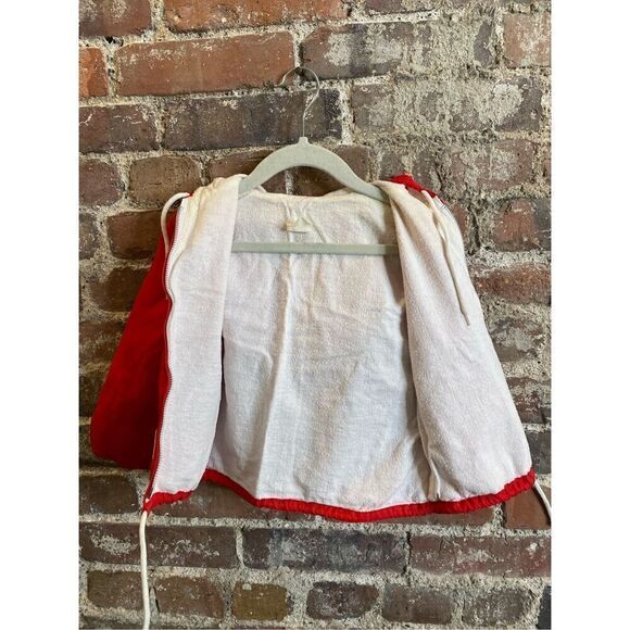 Vintage Toddler Windbreaker Jacket Red/White with Puppy and Bone 2T - Picture 10 of 13